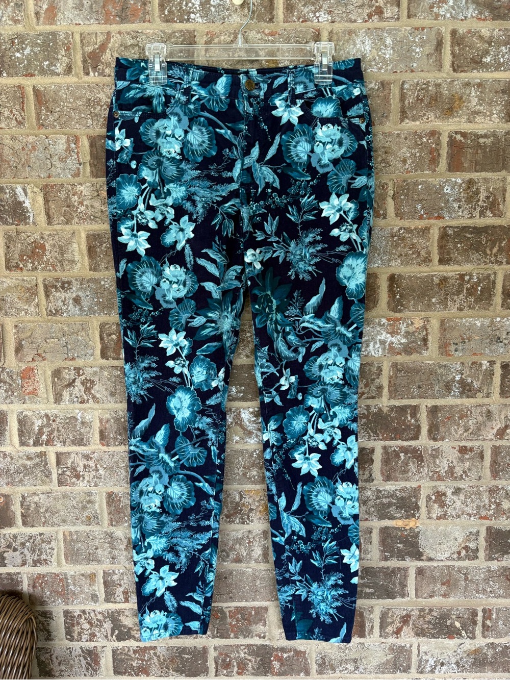 Talbots STRETCH CORDUROY JEGGINGS SPLENDID FLORAL High Waist Skinny Ankl…
